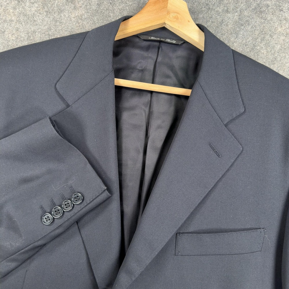 Canali Suit Jacket Mens 42R (52 Italy) Blue Wool Made Italy Classic Fit